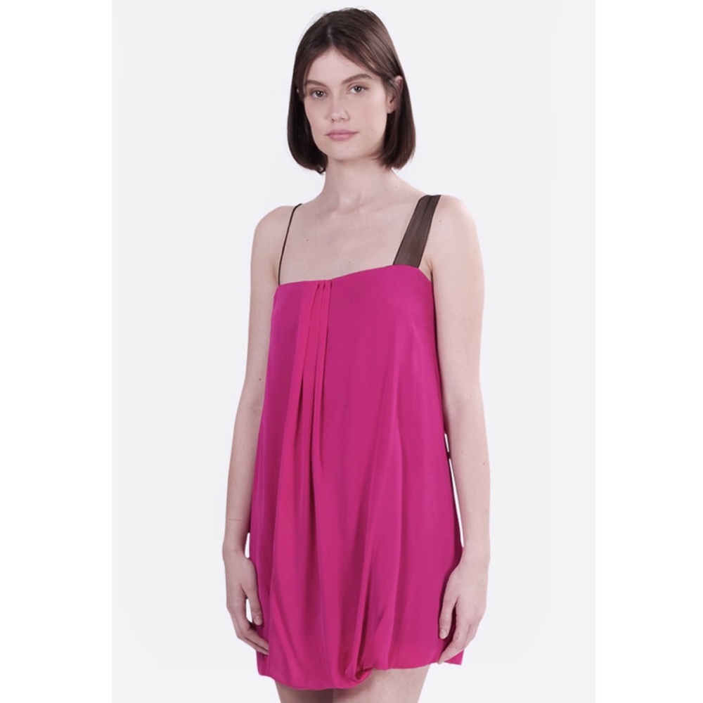 ワンピース Alexander Wang Pink stretch polyester mini dress Alexander Wang Women's Ruffled Cutout Smocked Mini Dress In